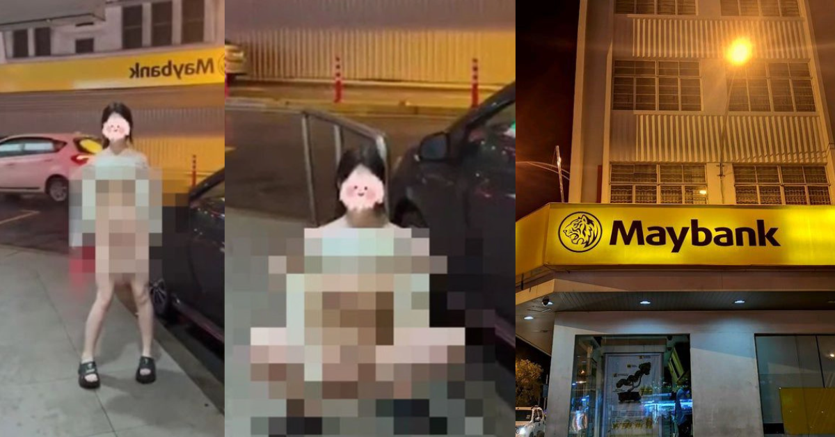 Woman Posed Half-Naked at Kota Kinabalu’s Maybank Tourist Spot, Police Investigate