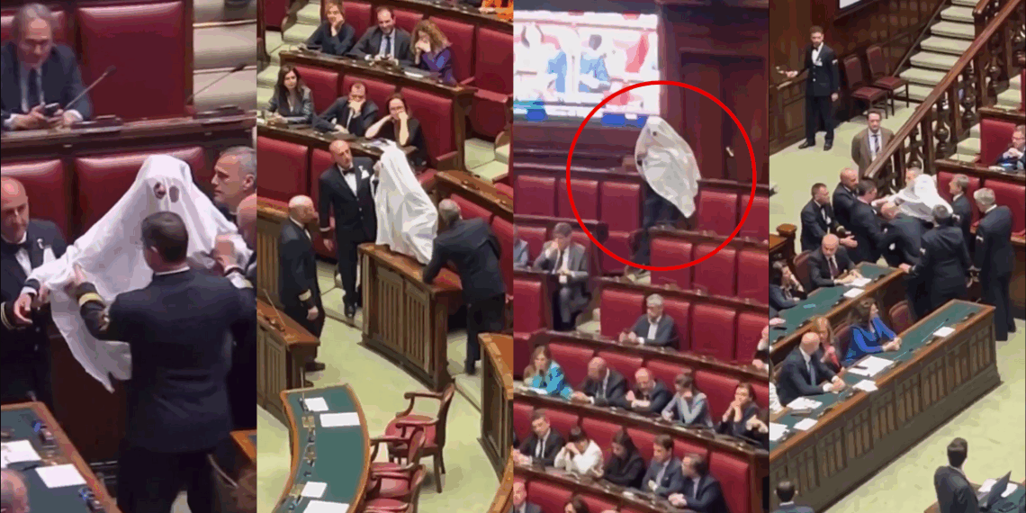 Italian MP Stages Ghost Costume Protest in Parliament Over Referendum Concerns