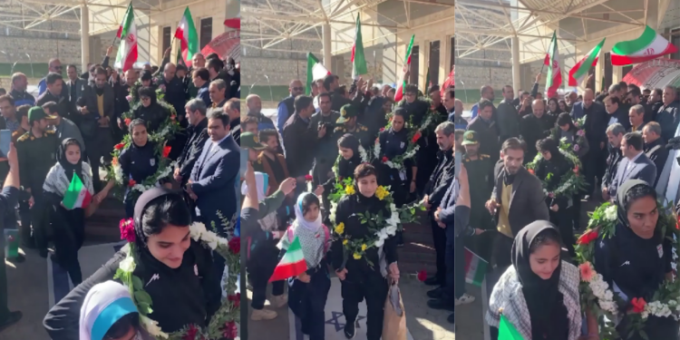 Back on home turf – Iran women’s team steps over US and Israel flags after asylum bids withdrawn