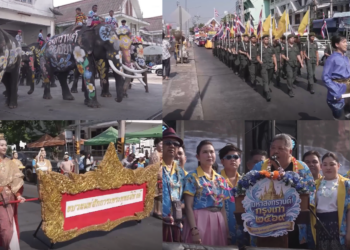 Splashing into Thai New Year! Decorated elephants parade through Ayutthaya as crowds join Songkran water festivities