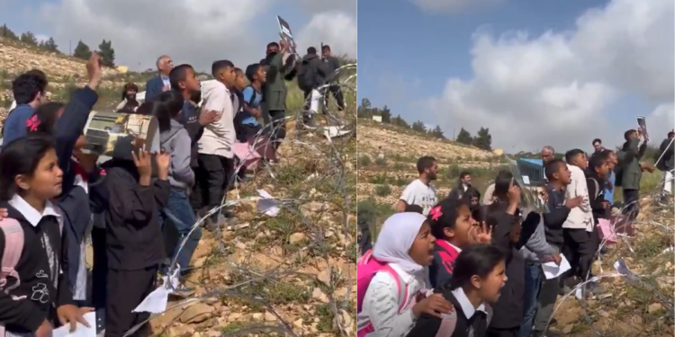 Barbed Wire vs Backpacks : West Bank Kids protest against denial of access to School