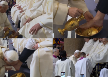 Pope Leo XIV washes feet of 12 priests during ‘Mass of the Lord’s Supper’ in Rome ahead of Easter