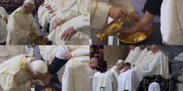 Pope Leo XIV washes feet of 12 priests during ‘Mass of the Lord’s Supper’ in Rome ahead of Easter