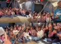 Tent choir draws smile back on faces of displaced children in defiance to war-ravaged Gaza Strip