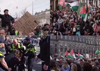 Thousands march in Amsterdam to protest against death penalty law on Palestinian Land Day