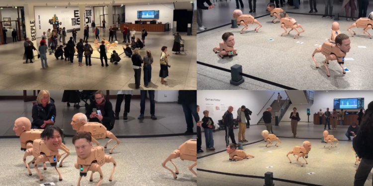Billionaires byte back! – Musk, Bezos and Zuckerberg as ROBOT DOGS at Berlin museum
