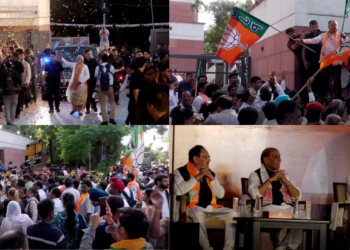 ‘Modi is our pride’ – BJP supporters celebrate West Bengal landslide as PM joins cheering crowd at headquarters