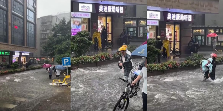 Good samaritans rescue child nearly swept away by flash floods in Guangzhou