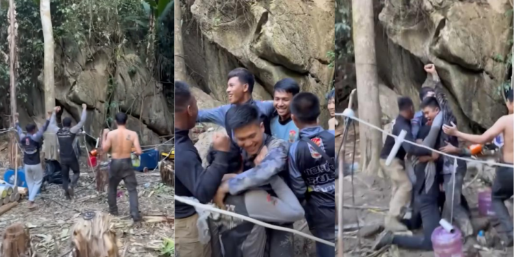 Rescue team locates five villagers trapped while gold hunting in Lao cave as operation enters critical phase