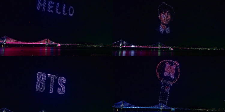 Countdown to BTS – Drones light up Busan skyline ahead of group’s anniversary concert weekend