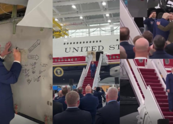 Presidential aircraft unveiling – Trump signs Qatar-gifted Air Force One as Boeing delays drag on