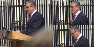 Protesters drown out Starmer with bloc’s ‘Ode to Joy’ as Brexit-critic PM quits, ‘rejoiner’ Burnham set to take over
