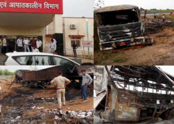 ‘My wife burned alive in front of me’ – Eight dead as bus bursts into flames after Delhi-Mumbai highway crash