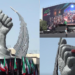 Tehran installs ‘We Must Rise’ fist statue ahead of Khamenei funeral procession