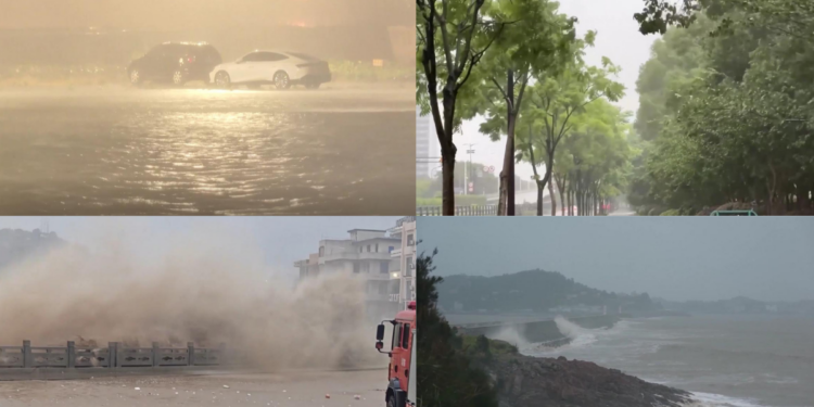 Typhoon makes landfall in Zhejiang as rain and flooding hit eastern coast after mass evacuation
