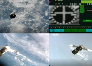 Soyuz MS-29 Spacecraft docks with International Space Station module