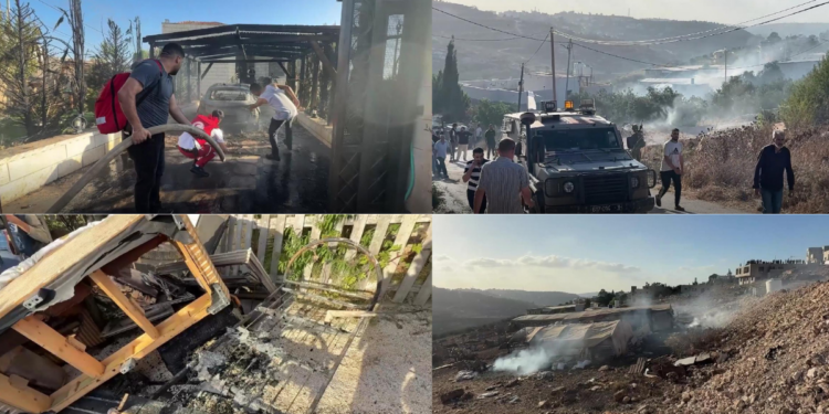 West Bank residents battle fires after alleged settler attack sets homes and cars ablaze