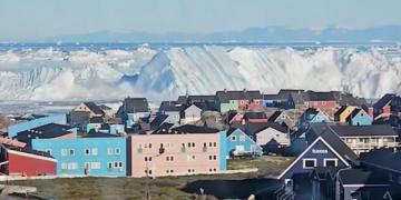 Stunning footage shows HUGE iceberg capsizing off Greenland coast