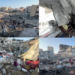 Displaced Gazans search wrecked tents after alleged Israeli strike on Al Shati building
