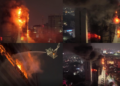 High-rise HORROR – Huge fire tears through upper floors of Jakarta government building