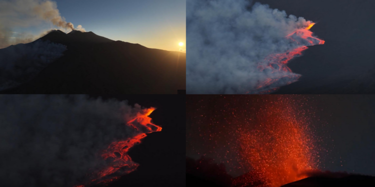 Etna’s glowing flows sweep down eastern Sicily as explosive activity ramps up