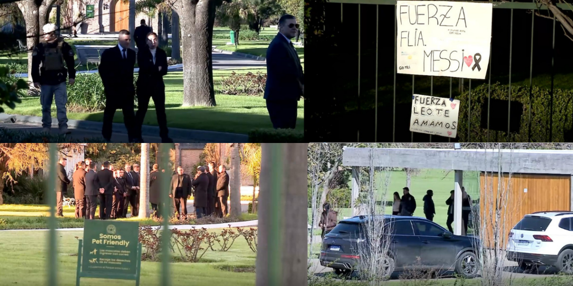 Lionel Messi bids farewell to his father Jorge alongside his family in Rosario