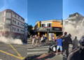Building collapses in front of stunned onlookers in Pereira, Colombia during deadly 7.4 earthquake