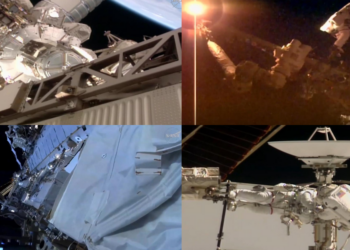 France’s Sophie Adenot makes debut spacewalk to replace high-speed antenna