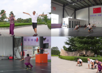 Granny’s got BOARD skills! – Chinese 65-year-old skater joins son and grandson for viral synchronised stunts