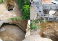 Filipinos reel as massive sinkhole SWALLOWS ground, trees in Bogo City